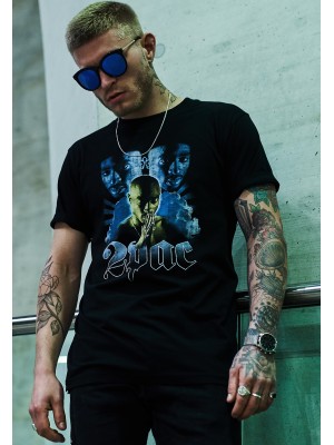 2Pac / Tupac Heaven Мъжка черна тениска Mister Tee 2Pac / Tupac Heaven Мъжка черна тениска Mister Tee