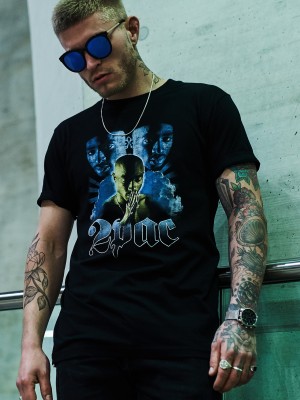 2Pac / Tupac Heaven Мъжка черна тениска Mister Tee