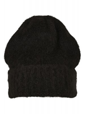 Шапка бийни в черен цвят Acrylic Angora Beanie 
