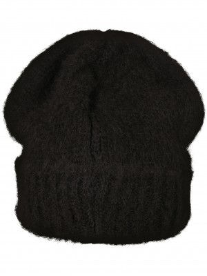 Шапка бийни в черен цвят Acrylic Angora Beanie 