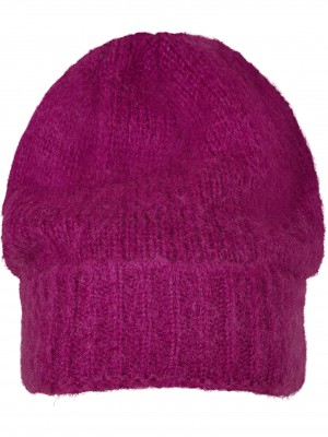 Шапка бийни в тъмно розов цвят Acrylic Angora Beanie 