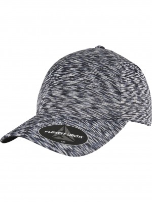 Шапка с козирка в тъмносин меланж FLEXFIT DELTA UNIPANEL CAP melange navy  Шапка с козирка в тъмносин меланж FLEXFIT DELTA UNIPANEL CAP melange navy