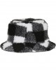 Зимна шапка идиотка в бяло и черно Sherpa Check Bucket Hat, Urban Classics, Идиотки - Complex.bg