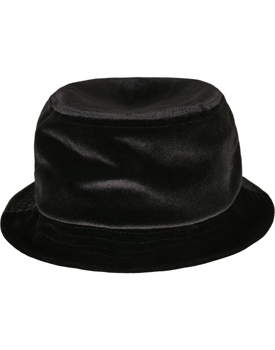 Кадифена шапка идиотка в черен цвят Velvet Bucket Hat, Urban Classics, Идиотки - Complex.bg