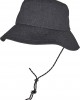 Шапка идиотка с връзка в тъмносив цвят Adjustable Flexfit Bucket Hat, Urban Classics, Идиотки - Complex.bg