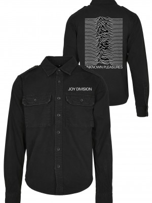 Мъжка риза Joy Division Up Vintage от Merchcode в черен цвят