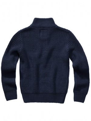 Детски пуловер в тъмносин цвят Brandit Marine Troyer 