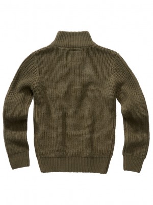 Детски пуловер в масленозелен цвят Brandit Marine Troyer