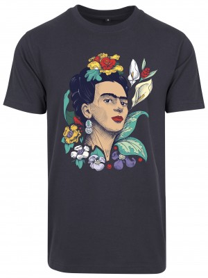 Дамска тениска в тъмносин цвят Merchcode Frida Kahlo Flower