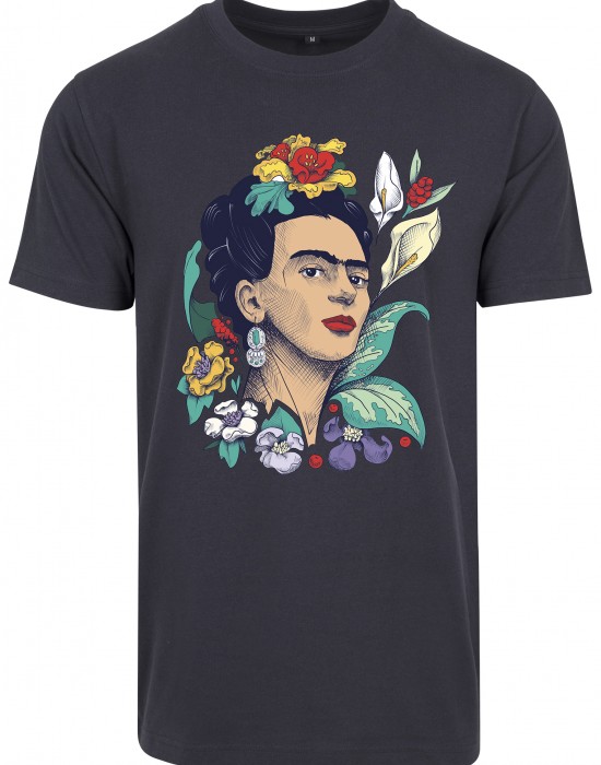 Дамска тениска в тъмносин цвят Merchcode Frida Kahlo Flower, MERCHCODE, Тениски - Complex.bg