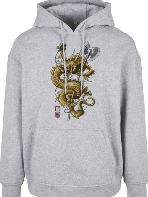 Мъжки суичър в сив цвят Wu Wear Dragon 