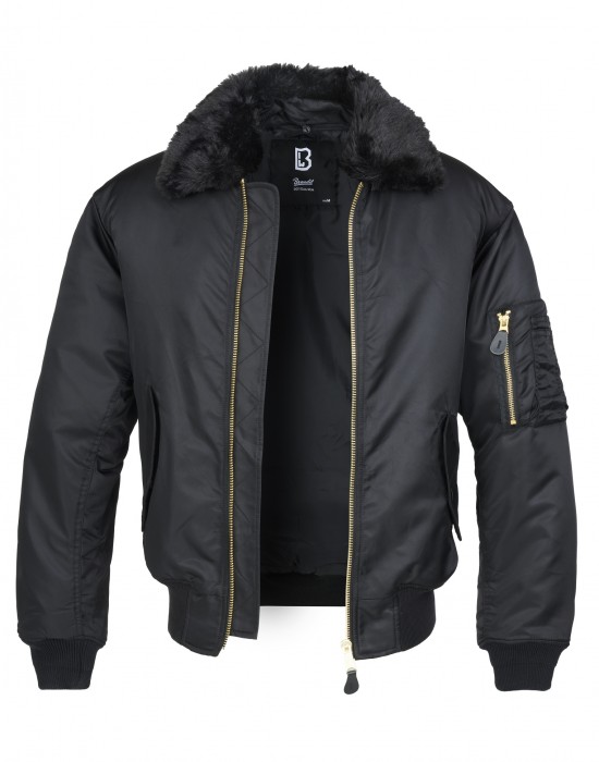 Авиаторско яке в черен цвят Brandit MA2 Jacket Fur Collar, Brandit, Зимни якета - Complex.bg