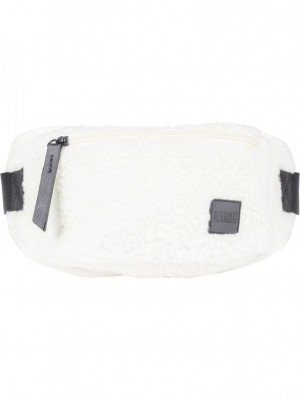 Мини пухена чанта за през рамо в бял цвят Urban Classics