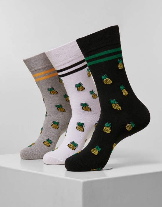 Комплект три чифта чорапи Mister Tee Pineapple, Mister Tee, Чорапи - Complex.bg