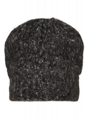 Шапка бийни в тъмносив цвят Acrylic Angora Beanie 