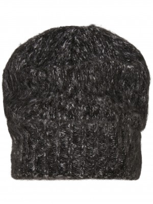 Шапка бийни в тъмносив цвят Acrylic Angora Beanie 