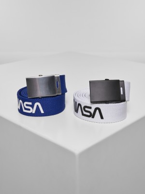 Два броя колани в бяло и синьо Mister Tee NASA 