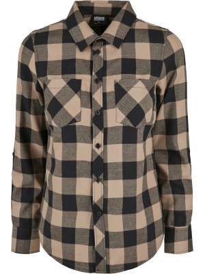 Дамска карирана риза в бежов цвят Urban Classics 