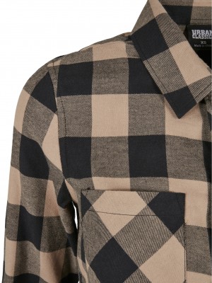 Дамска карирана риза в бежов цвят Urban Classics 