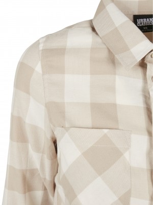 Дамска карирана риза в пясъчен цвят Urban Classics
