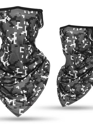 Бандана маска с уши в сив камуфлаж HoodStyle Bandana