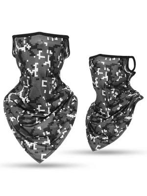 Бандана маска с уши в сив камуфлаж HoodStyle Bandana