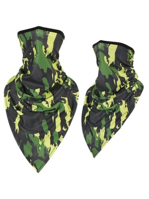 Бандана маска с уши в зелен камуфлаж HoodStyle Bandana