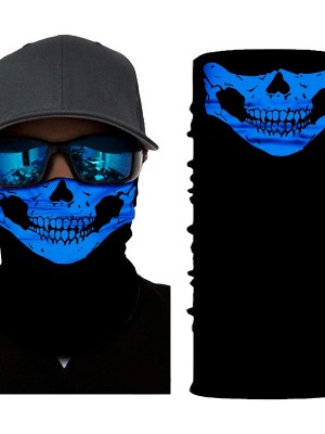 Шал бандана бъф за глава син череп HoodStyle Bandana Buff