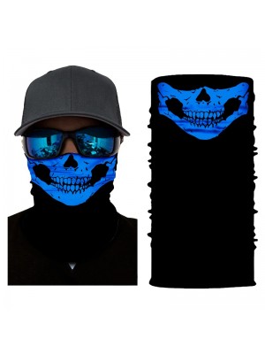 Шал бандана бъф за глава син череп HoodStyle Bandana Buff