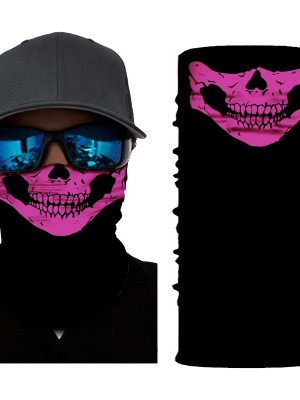 Шал бандана бъф за глава розов череп HoodStyle Bandana Buff