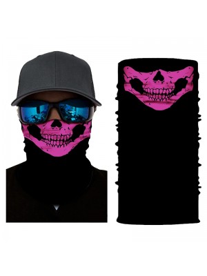 Шал бандана бъф за глава розов череп HoodStyle Bandana Buff