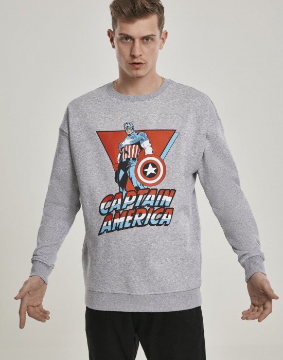 Купи Мъжка сива блуза Merchcode Captain America, MERCHCODE, Блузи онлайн - Complex.bg Мъжка сива блуза Merchcode Captain America, MERCHCODE, Блузи - Complex.bg