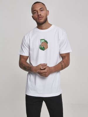 Мъжка тениска Mister Tee Money Talks в бял цвят