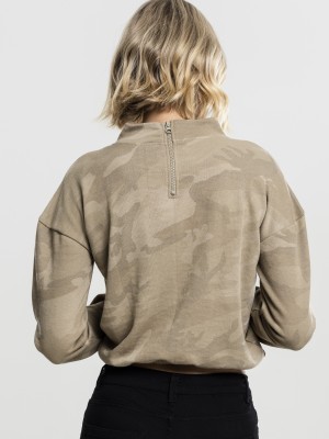 Дамско камуфлажно поло Urban Classics sand camo