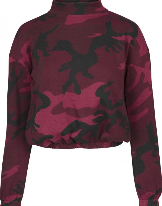 Дамско камуфлажно поло Urban Classics burgundy camo, Urban Classics, Топове - Complex.bg