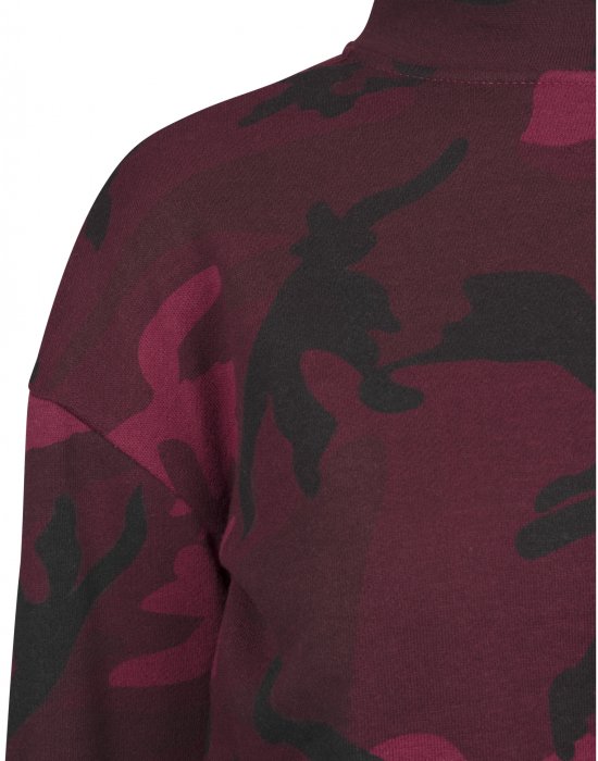 Дамско камуфлажно поло Urban Classics burgundy camo, Urban Classics, Топове - Complex.bg