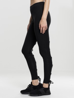 Дамски черен клин с връзки Urban Classics Дамски черен клин с връзки Urban Classics