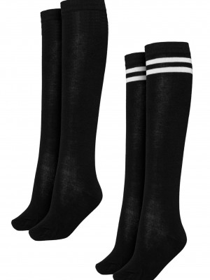 Комплект от 2 броя дамски колежански чорапи в черен цвят Urban Classics