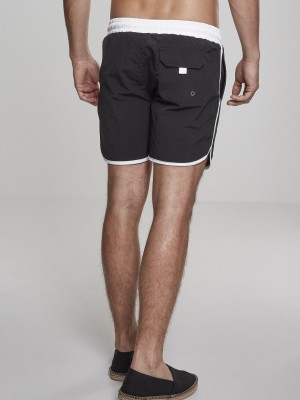 Мъжки бански в черно и бяло Urban Classics Retro