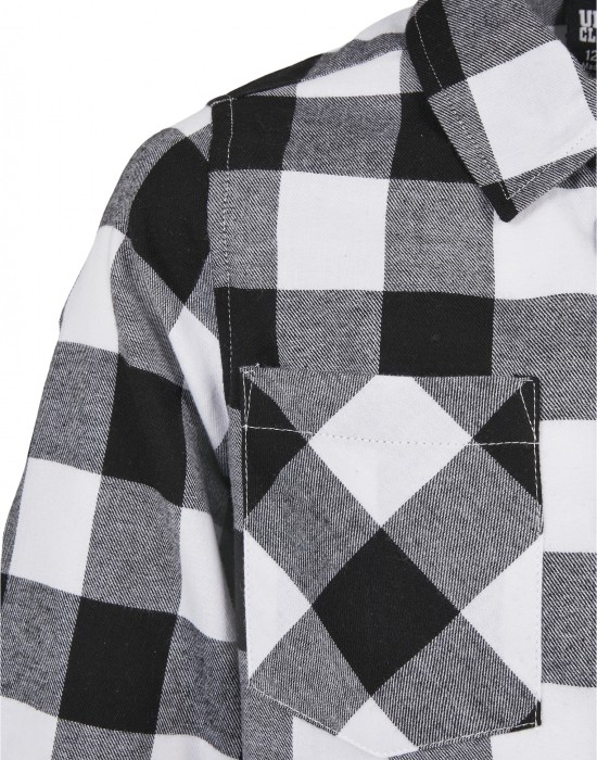 Детска карирана риза в бяло и черно Urban Classics, Urban Classics, Деца - Complex.bg