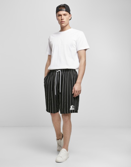 Мъжки къси панталони в черен цвят Starter Pinstripe, STARTER, Къси панталони - Complex.bg