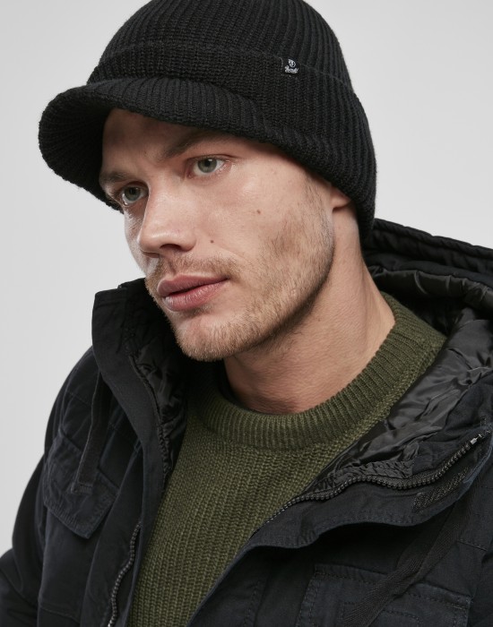 Зимна шапка с козирка в черен цвят Brandit US Jeep, Brandit, Шапки с козирка - Complex.bg