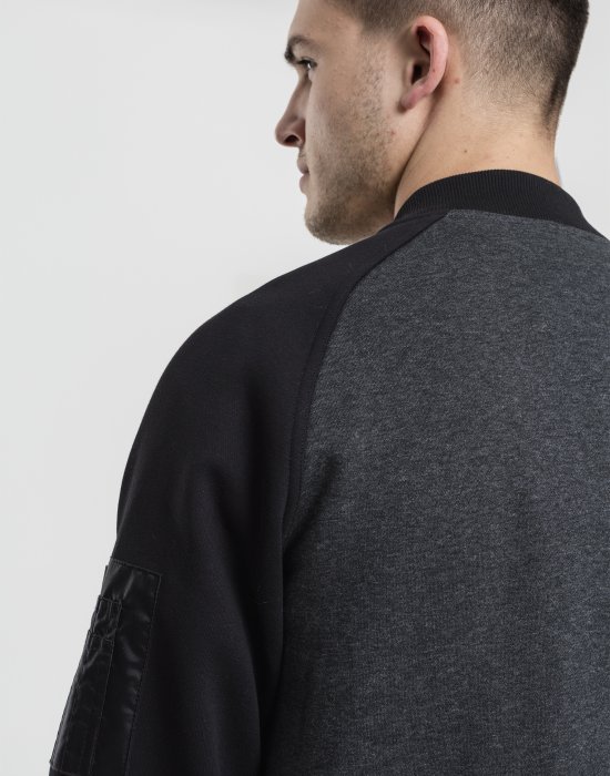 Мъжко двуцветно яке тип бомбър Urban Classics cha/blk, Urban Classics, Бомбъри - Complex.bg