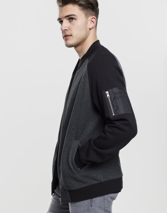 Мъжко двуцветно яке тип бомбър Urban Classics cha/blk, Urban Classics, Бомбъри - Complex.bg