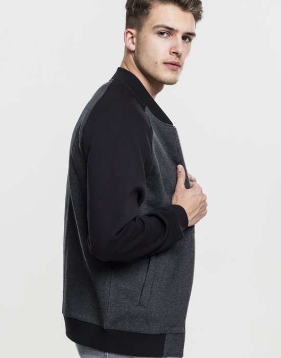 Мъжко двуцветно яке тип бомбър Urban Classics cha/blk, Urban Classics, Бомбъри - Complex.bg