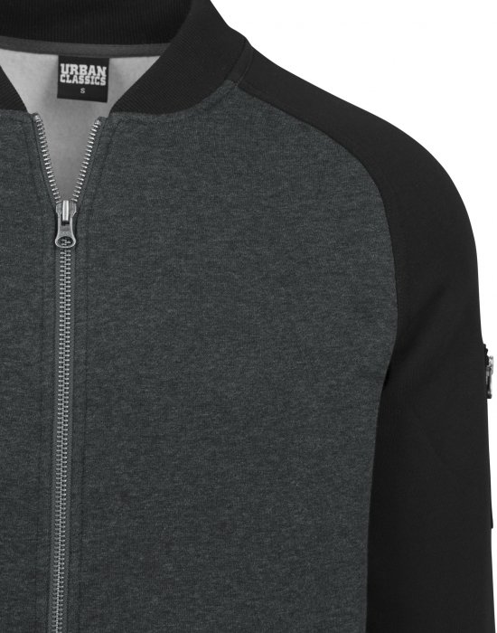 Мъжко двуцветно яке тип бомбър Urban Classics cha/blk, Urban Classics, Бомбъри - Complex.bg