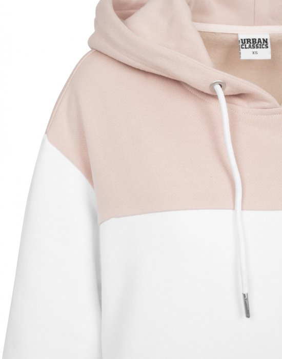 Дамски трицветен суичър Urban Classics light rose/white/grey, Urban Classics, Суичъри - Complex.bg