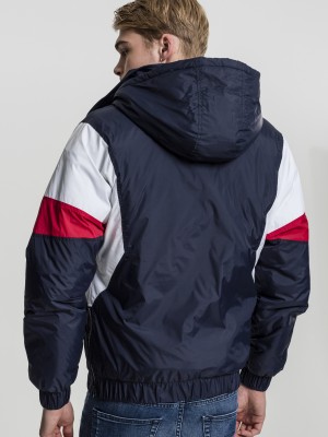 Мъжко яке в три цвята Urban Classics navy/white/fire red