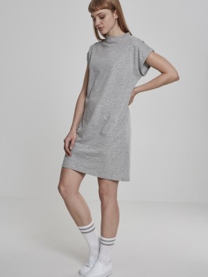 Рокля с къси ръкави в сив цвят Urban Classics