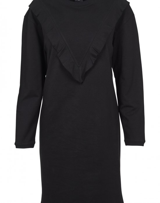 Миди черна рокля с волан Urban Classics, Urban Classics, Рокли - Complex.bg